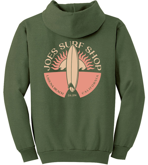 Joe's Surf Shop Sunset Scene Pullover Surf Hoodie