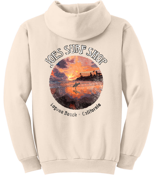 Joe's Surf Shop Laguna Beach Sunset Surfer Pullover Surf Hoodie