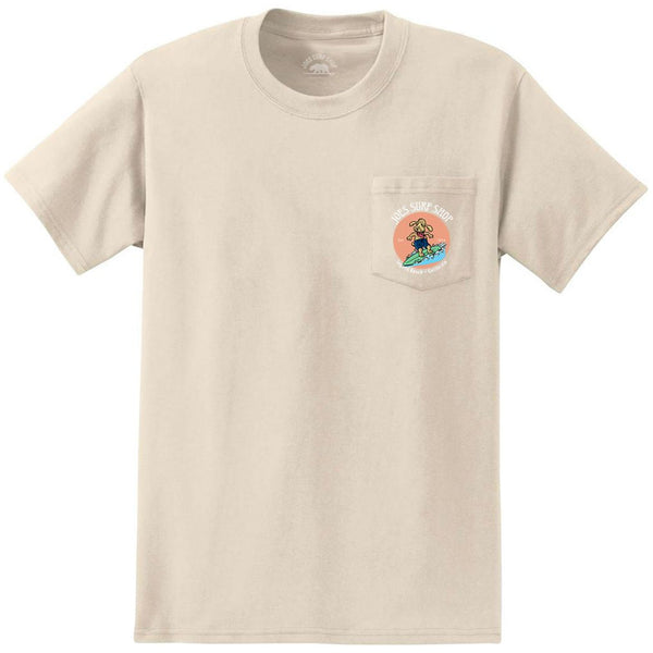 Joe's Surf Shop Teddy The Surfing Dog Heavyweight Pocket Tee