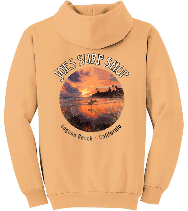 Joe's Surf Shop Laguna Beach Sunset Surfer Pullover Surf Hoodie