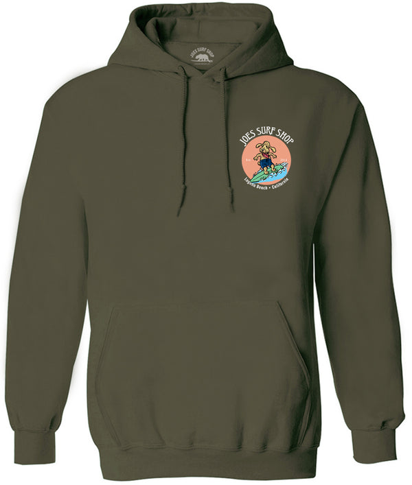 Joe's Surf Shop Teddy the Surfing Dog Pullover Surf Hoodie