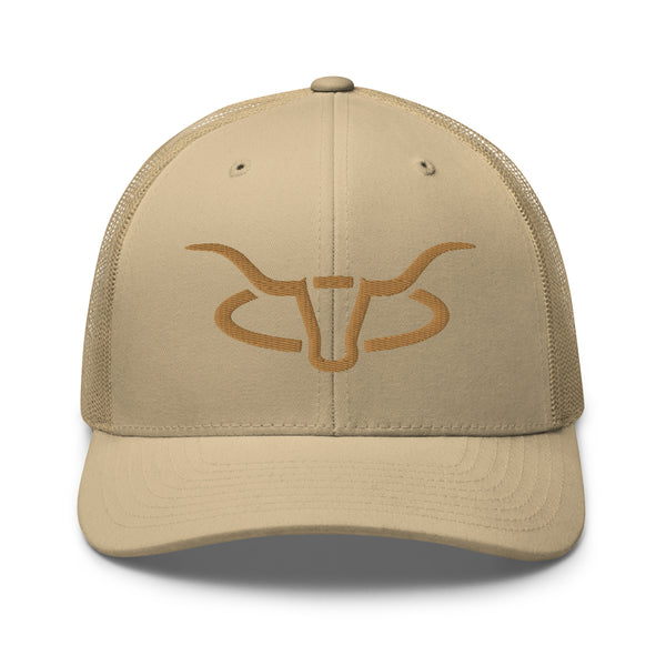 Cattle Creek Ranch Horns Logo Western Trucker Hat