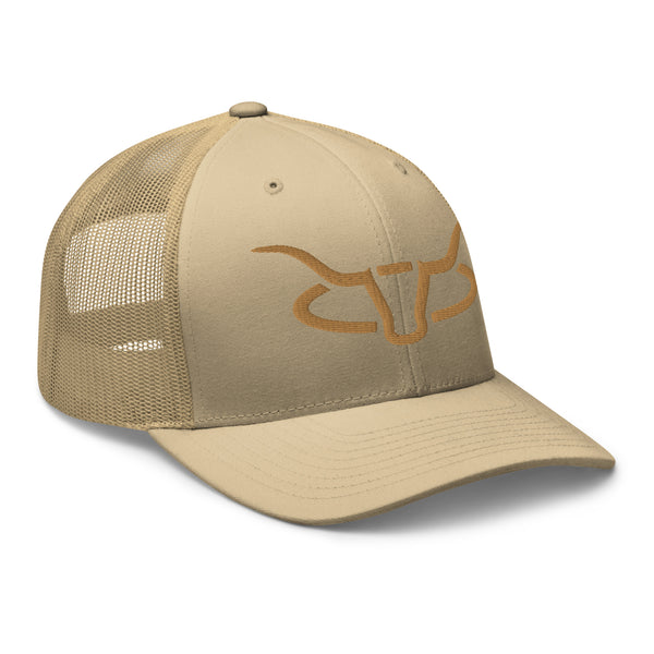 Cattle Creek Ranch Horns Logo Western Trucker Hat