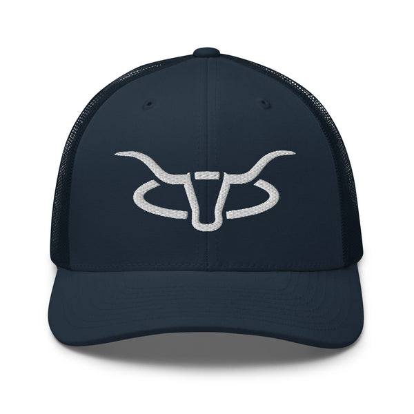 Cattle Creek Ranch Horns Logo Western Trucker Hat