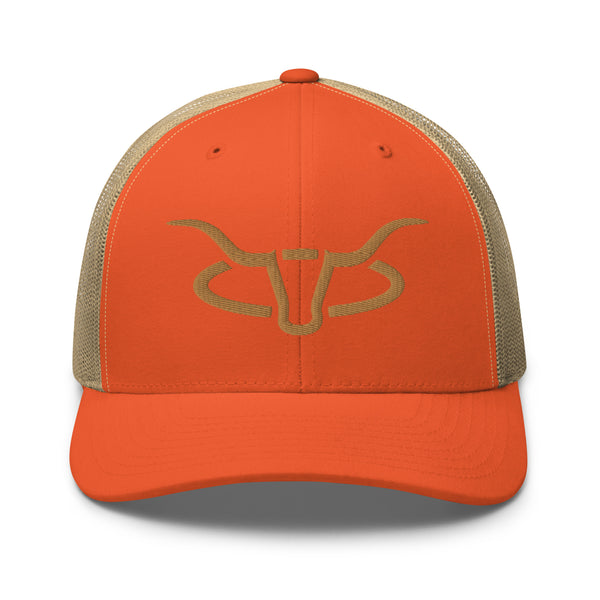 Cattle Creek Ranch Horns Logo Western Trucker Hat