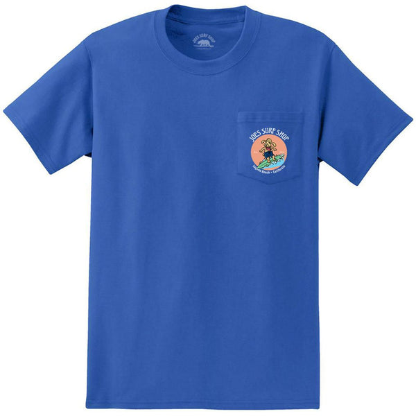 Joe's Surf Shop Teddy The Surfing Dog Heavyweight Pocket Tee