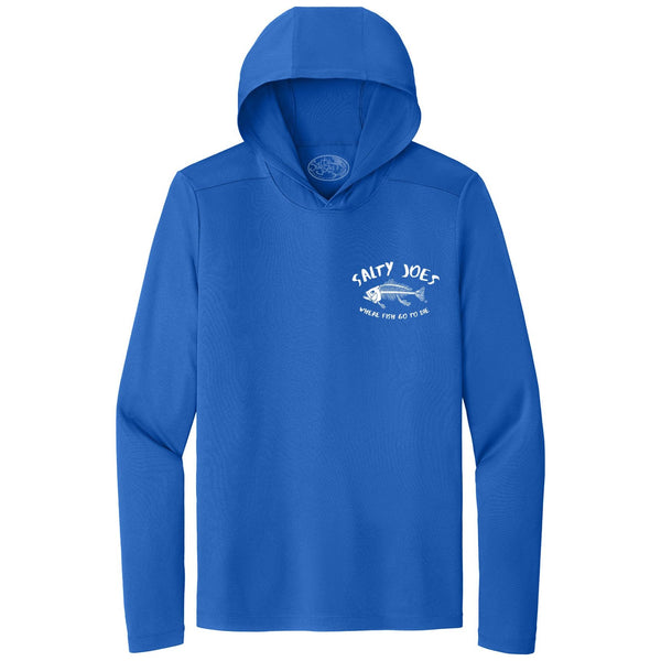 Salty Joe's "Where Fish Go To Die" Hooded Sun Shirt