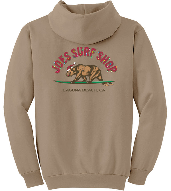 Joe's Surf Shop Christmas Surfing Bear Pullover Surf Hoodie