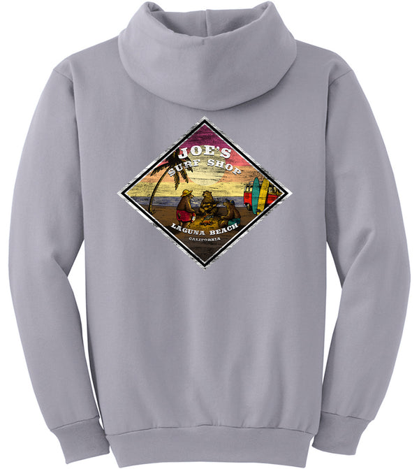 Joe's Surf Shop Three Bears on the Beach Pullover Surf Hoodie