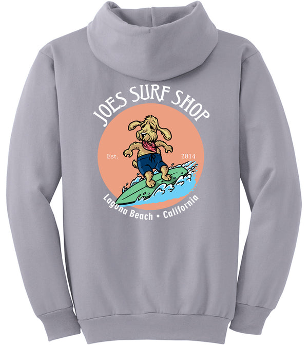 Joe's Surf Shop Teddy the Surfing Dog Pullover Surf Hoodie