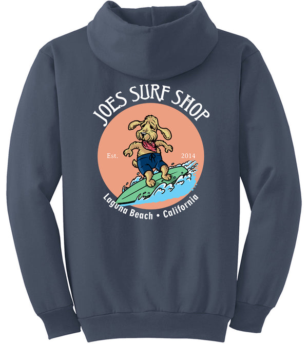 Joe's Surf Shop Teddy the Surfing Dog Pullover Surf Hoodie