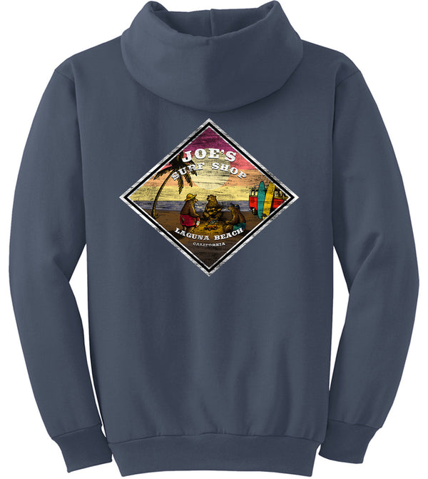 Joe's Surf Shop Three Bears on the Beach Pullover Surf Hoodie