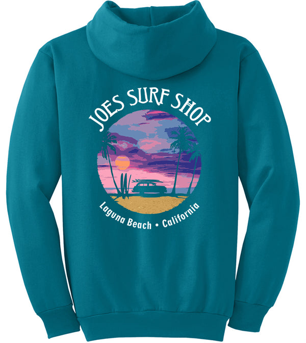 Joe's Surf Shop Wagon Silhouette Pullover Surf Hoodie