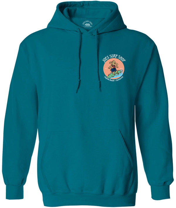 Joe's Surf Shop Teddy the Surfing Dog Pullover Surf Hoodie