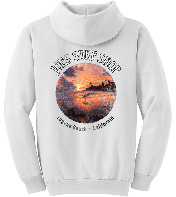 Joe's Surf Shop Laguna Beach Sunset Surfer Pullover Surf Hoodie