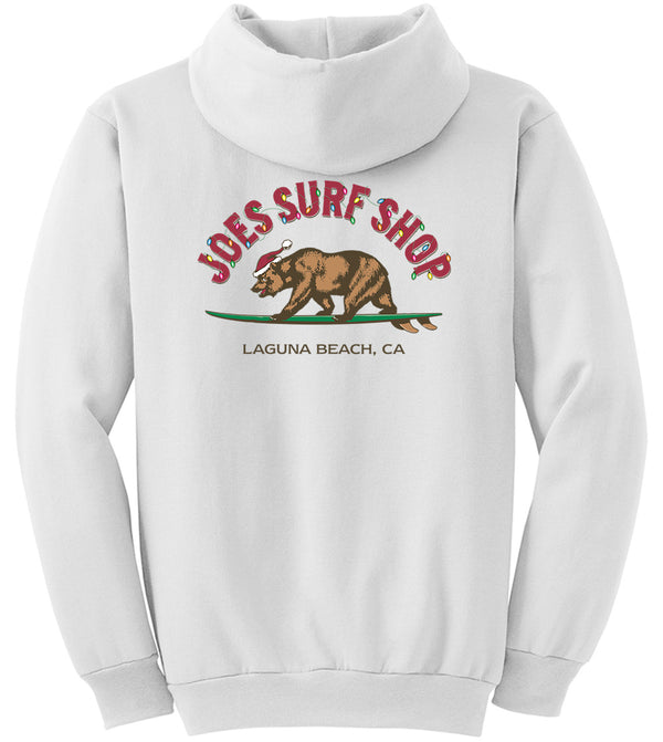 Joe's Surf Shop Christmas Surfing Bear Pullover Surf Hoodie