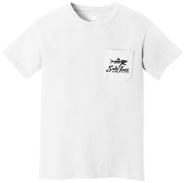 Salty Joe's Skeleton Fish Garment-Dyed Pocket Tee