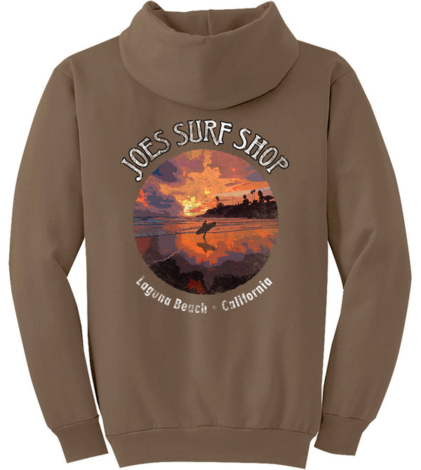 Joe's Surf Shop Laguna Beach Sunset Surfer Pullover Surf Hoodie